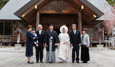開成山大神宮での家族写真